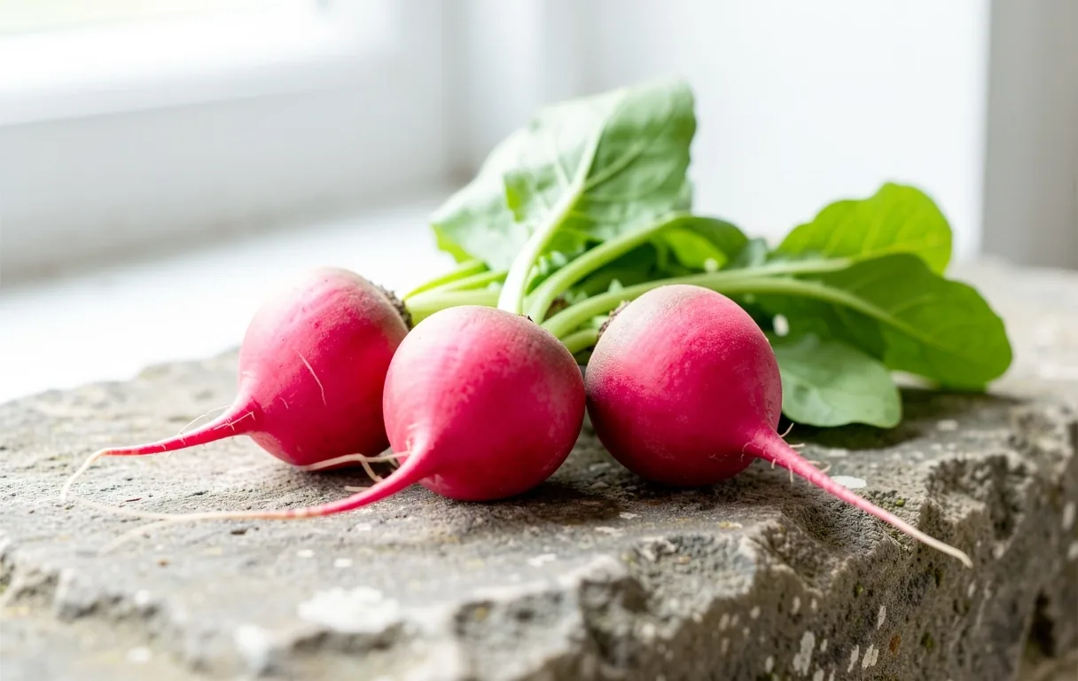 Harvested radishes