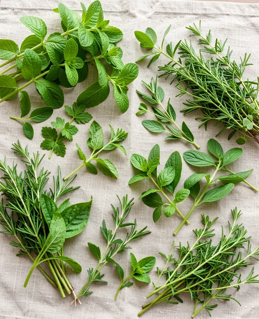 Vibrant spring greens close up